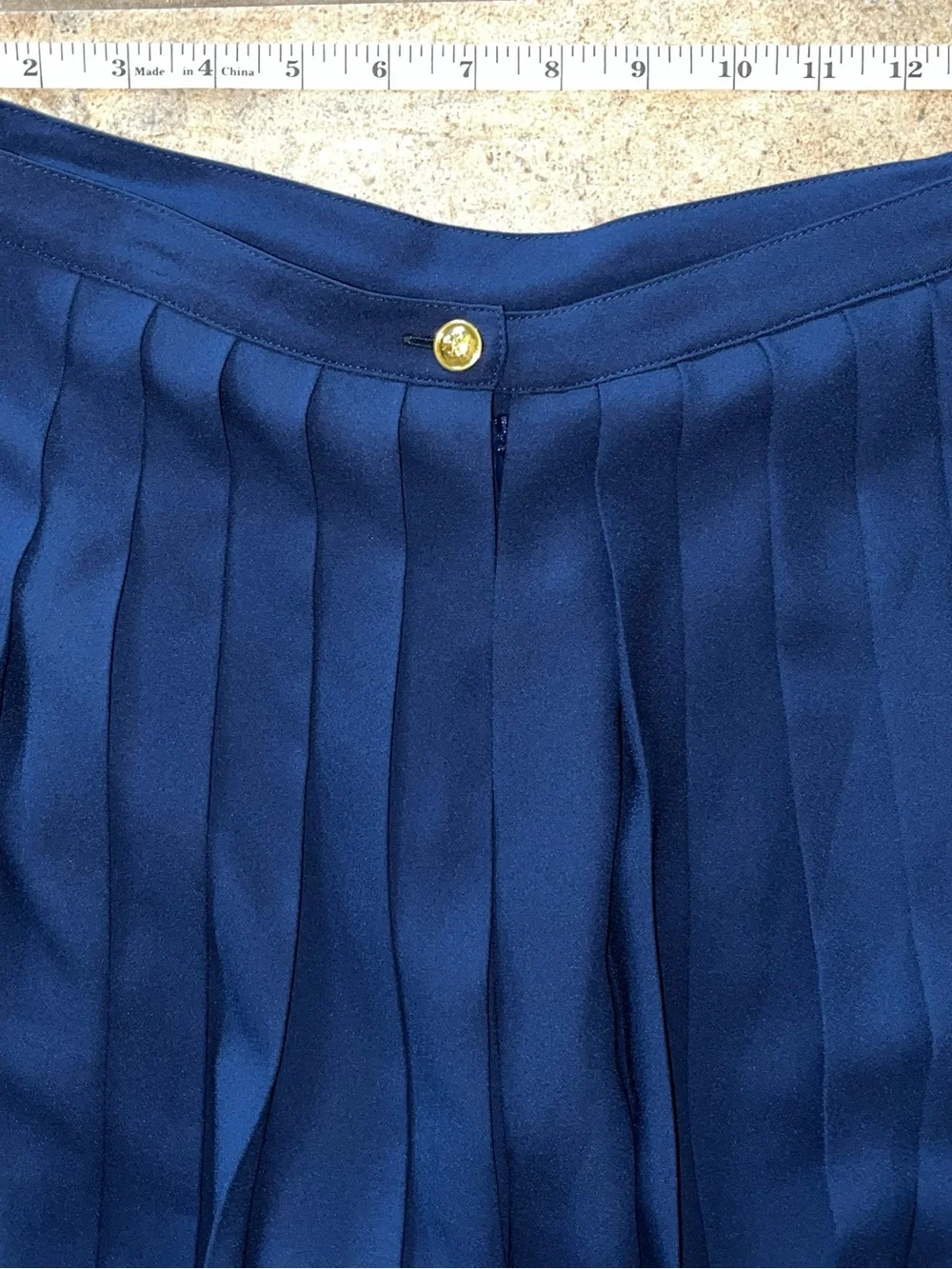 New Tory Burch Faye Pleated Culottes Signature Navy Size 10 Crepe de Chin $298